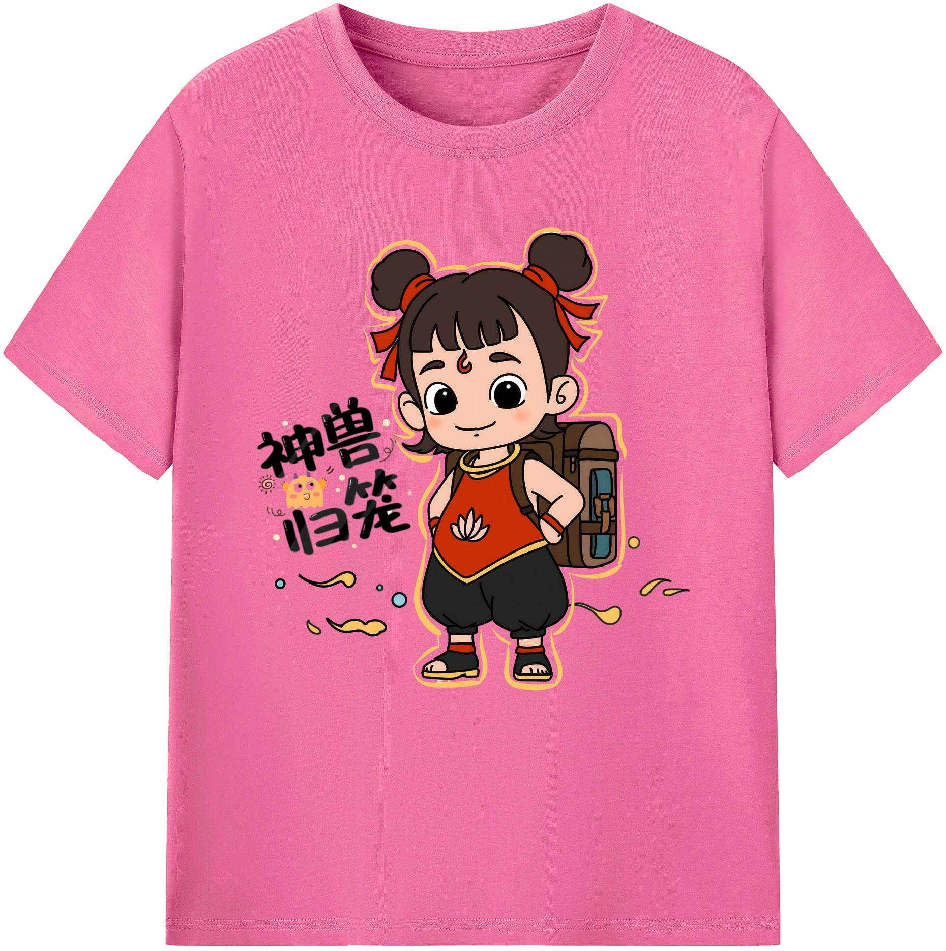 （画像用） Ne Zha 2 ナタ 魔童の大暴れ レディースカジュアルプリントTシャツ（綿100％）
